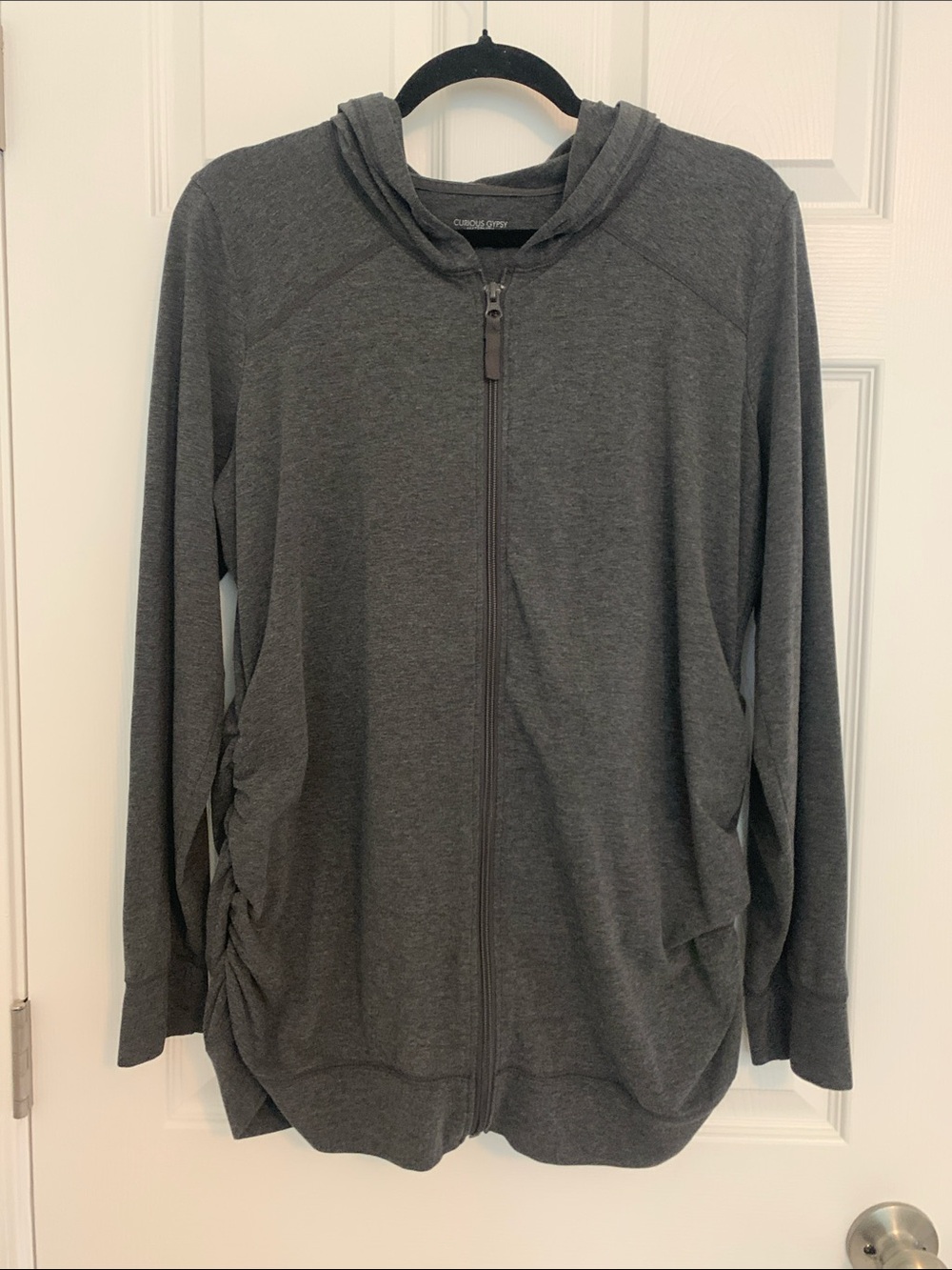 Women’s Charcoal Gray Zip-Up Hoodie Jacket